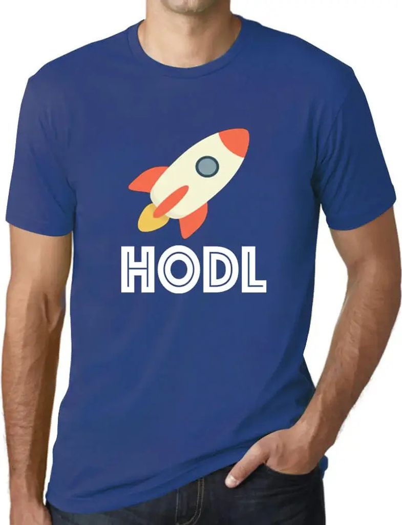 Herren Grafik T-Shirt Hodl To The Moon Crypto Funny Traders Öko-Verantwortlich Vintage Jahrgang Kurzarm Lustige Druck Geburtstag Geschenk Mann