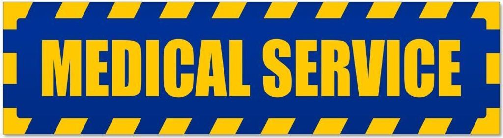Kiwistar - Autoaufkleber - Blau - 30 x 8 cm - Medical Service gestreift - Hinweis Aufkleber Sticker für Auto, Kfz, Fahrrad, PKW, LKW