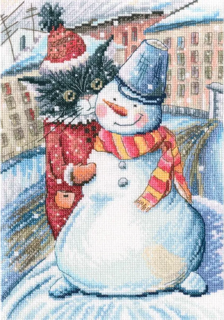 Broderie point de croix compté motif chats créatif format 18x25,5 cm