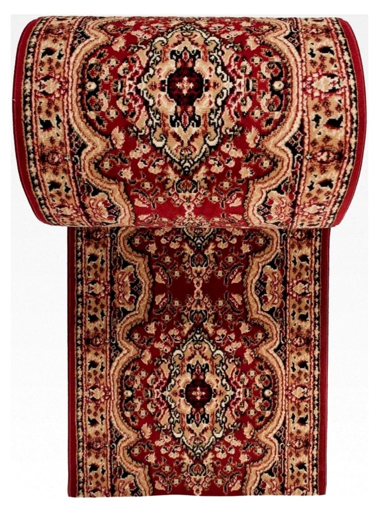 Teppichläufer für den Flur in Rot - Orientalisches Muster - Kurzflor aus der Verona Kollektion 80 x 300 cm