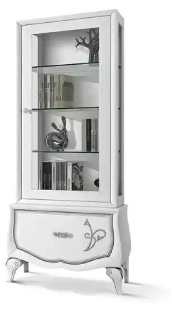 Vitrine Anrichte Sideboard Weiß Holz Schrank Möbel Kommoden