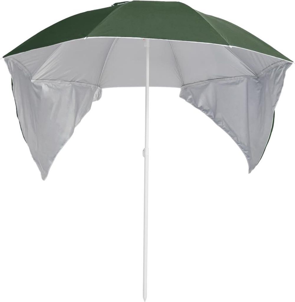 vidaXL Strandschirm mit Seitenteilen Grün 215 cm