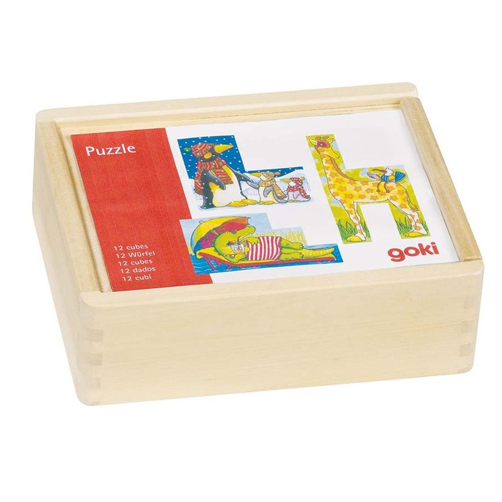 goki 57815 Würfelpuzzle Lustige Tiere, bunt (1 Stück) Produktbild 