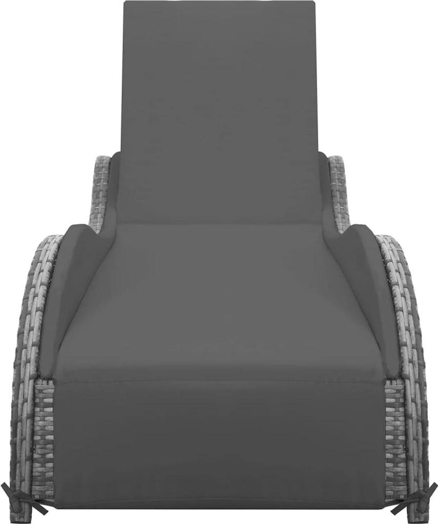vidaXL Sonnenliege mit Auflage Poly Rattan Anthrazit
