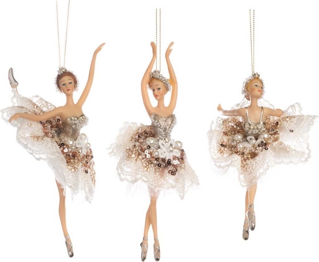 Goodwill Weihnachtsanhänger Ballerina Weiß-Gold H 17 cm Produktbild 