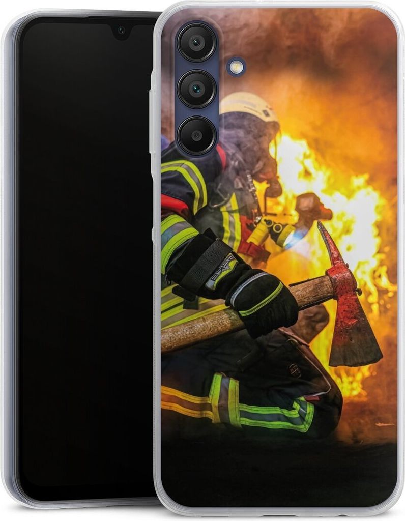 DeinDesign Slim Hülle für Samsung Galaxy A15 5G Silikon Case Ultra Dünn Handyhülle Feuer Feuerwehr Lebensretter