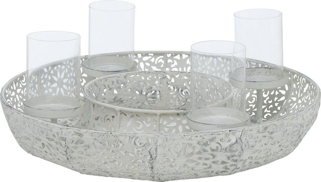 Schale Lilli Windlichthalter Eisen grau Shabby Chic 5 tlg