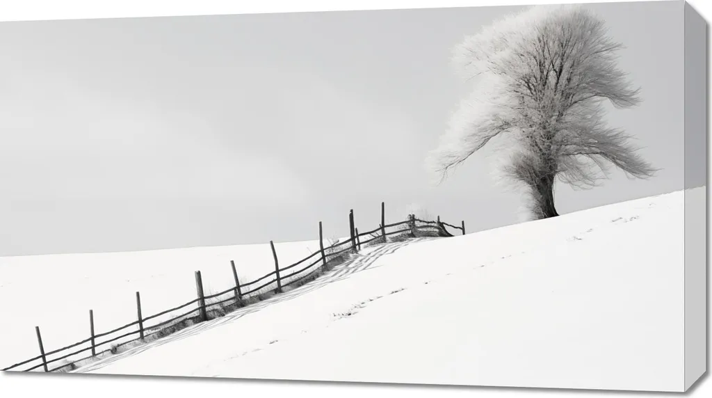 Décoration Murale Solitude Hivernale - Impression sur Toile 90x50 cm