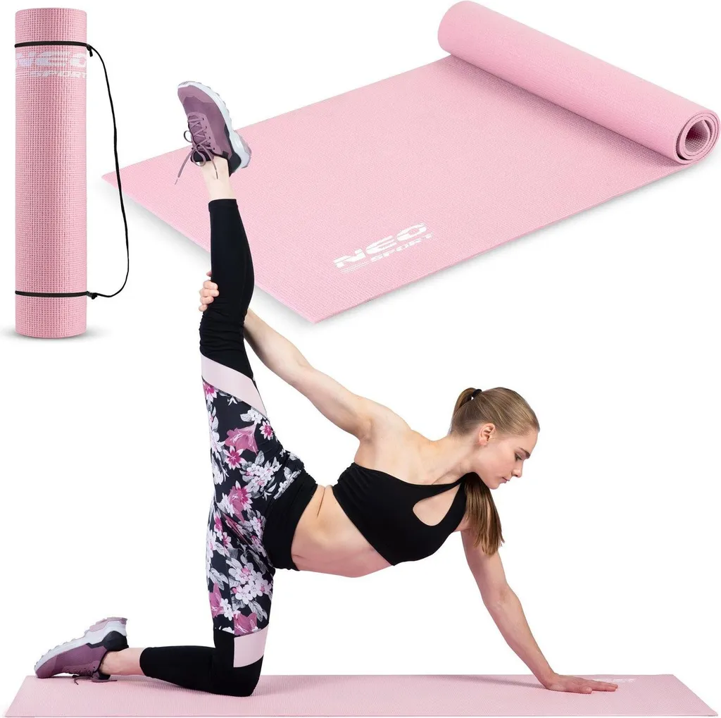 Tapis de sport antidérapant Neo-Sport 173x61 cm Rose souple et résistant