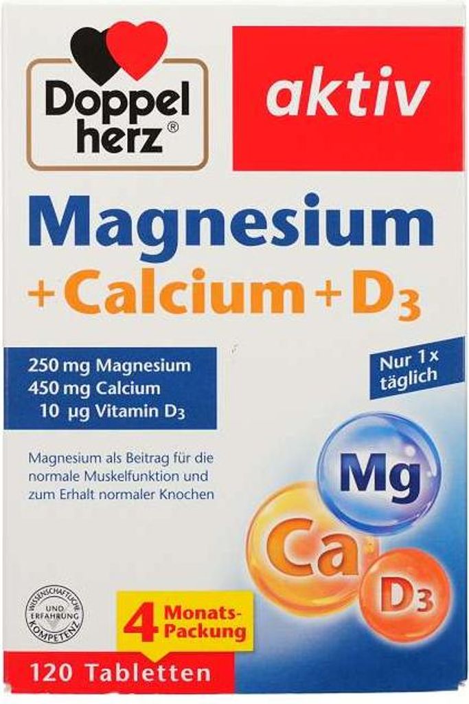 DOPPELHERZ Magnesium+Calcium+D3 Tabletten Produktbild 