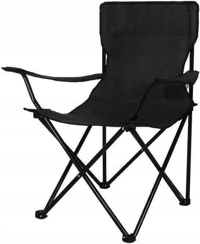 Domarex Campingstuhl 82x80x50 cm - Klappstuhl Faltbar – Angelstuhl Outdoor Stuhl mit Tasche – Leichtes Set für Camping & Strand - Schwarz
