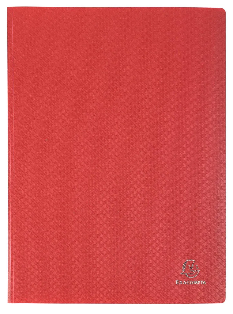 Dossier de présentation rouge A4 100 pochettes polypropylène rigide 500µ