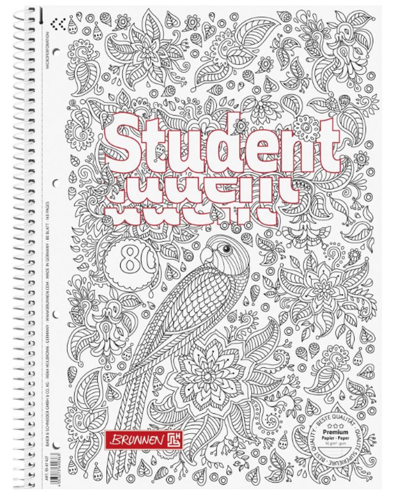 BRUNNEN Collegeblock A4 Lineatur 27 Papagei ZENART 1067427