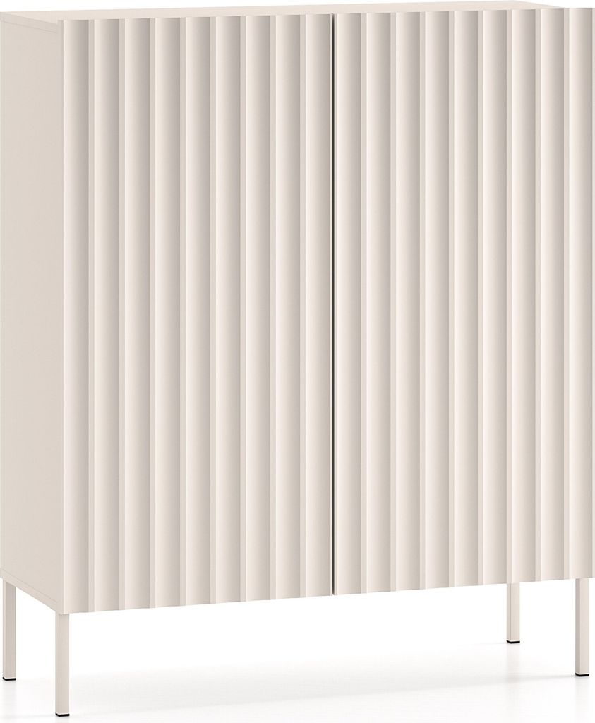 Selsey Derriva - Highboard mit geriffelten Fronten, Produktbild 