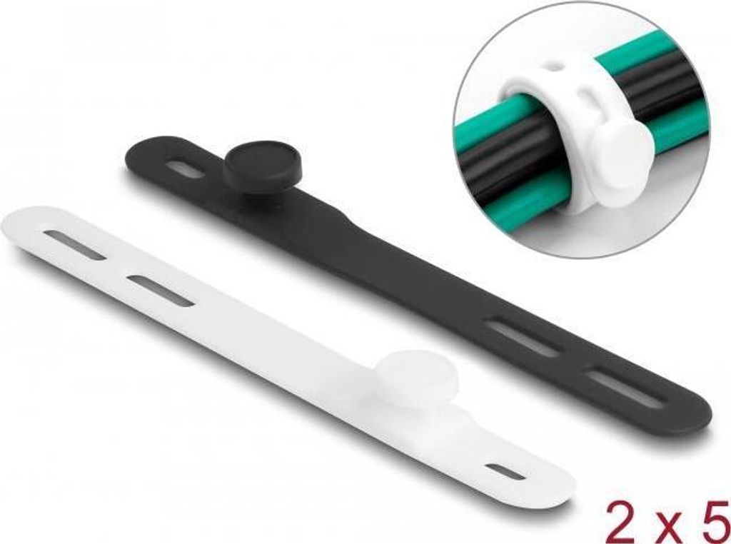 DELOCK Softbinder flexibel Set 10 Stück schwarz / weiß
