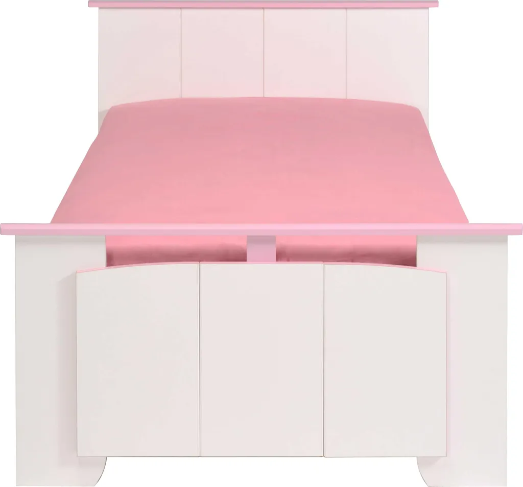 Lit enfant rose et blanc Biotiful 90x190 cm - Structure robuste et chic - 3
