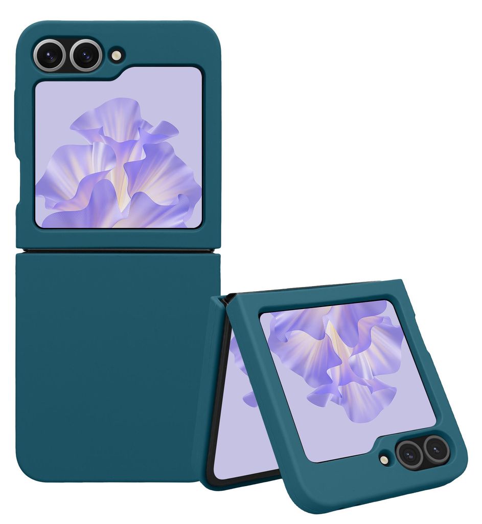 kwmobile Flip Soft Case kompatibel mit Samsung Galaxy Z Flip6 Hülle - Silikon Cover für Foldable Handy - Handyhülle in Petrol matt