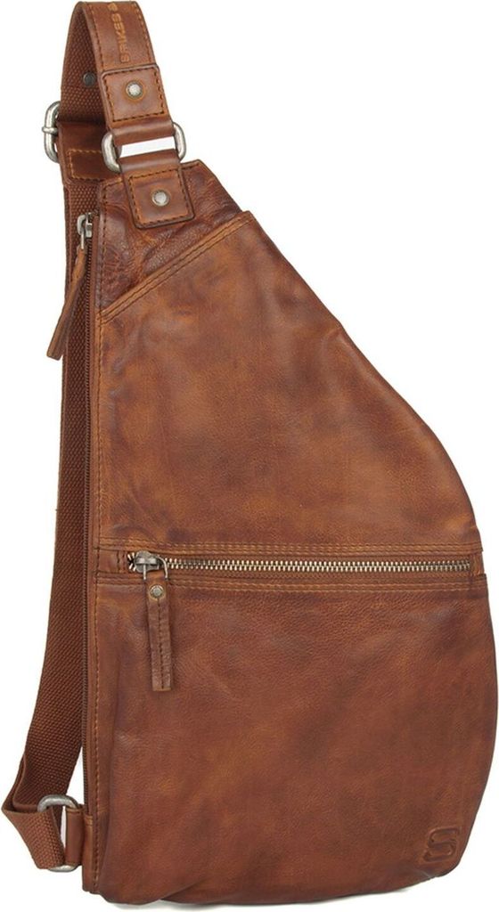 SPIKES & SPARROW Leder Sling Bag Umhängetasche Reese Slingbag Brandy braun