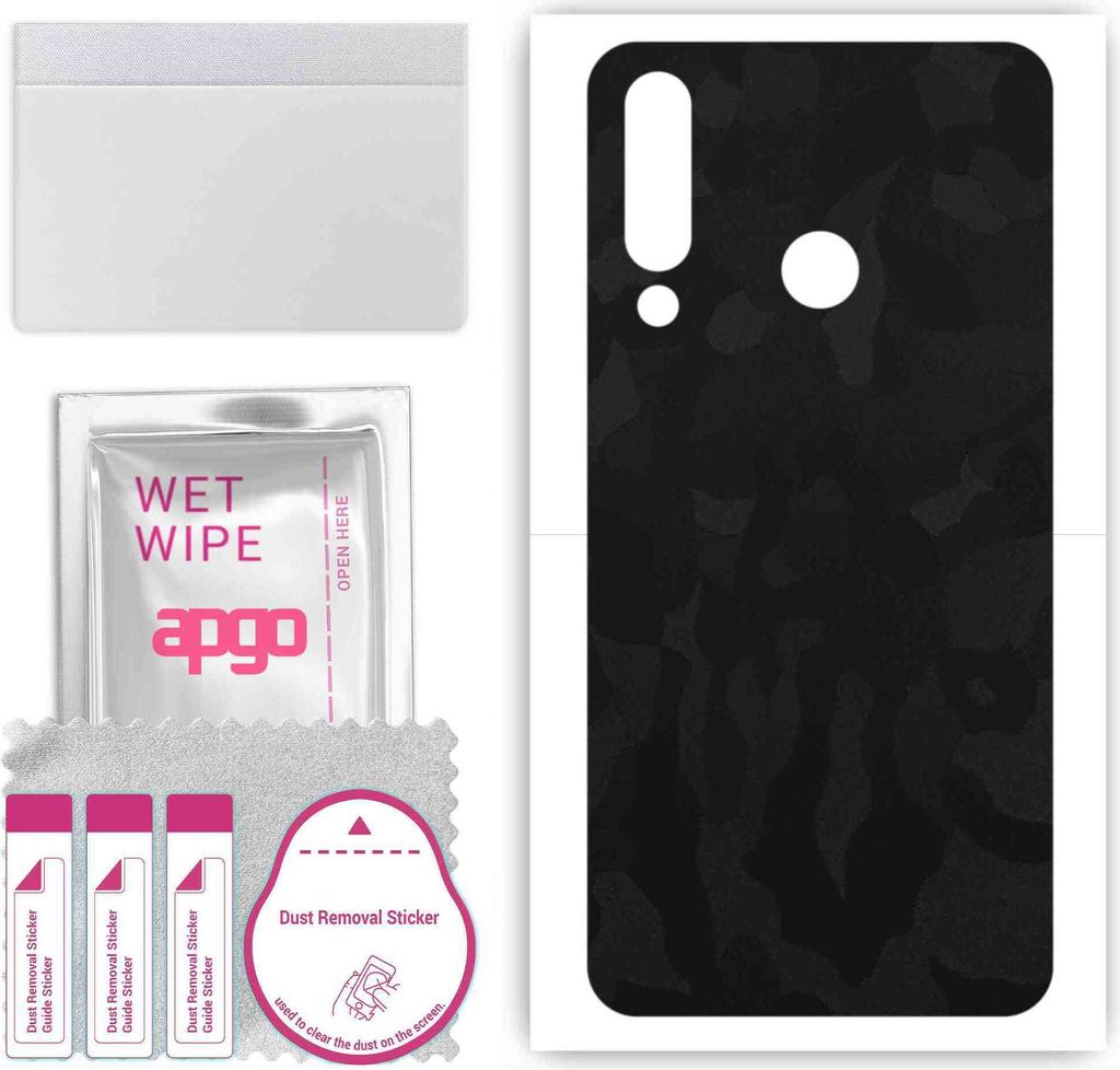 apgo Rückseite Schutzfolie, Skin, kompatibel mit LG W30 Pro, Hinten Displayschutzfolie aus Vinylfolie, kratzfest, einfache Montage - Schwarzes Tar...