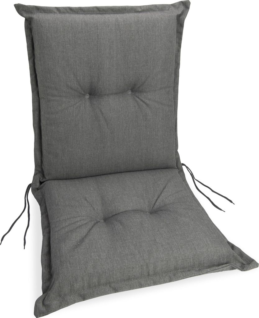 sunnypillow 1 Stück Gartenstuhlauflagen Niedriglehner 100 x 50 x 9 cm Auflage Polsterauflagen UV-Lichtecht Stuhlauflage Stuhlkissen Grau