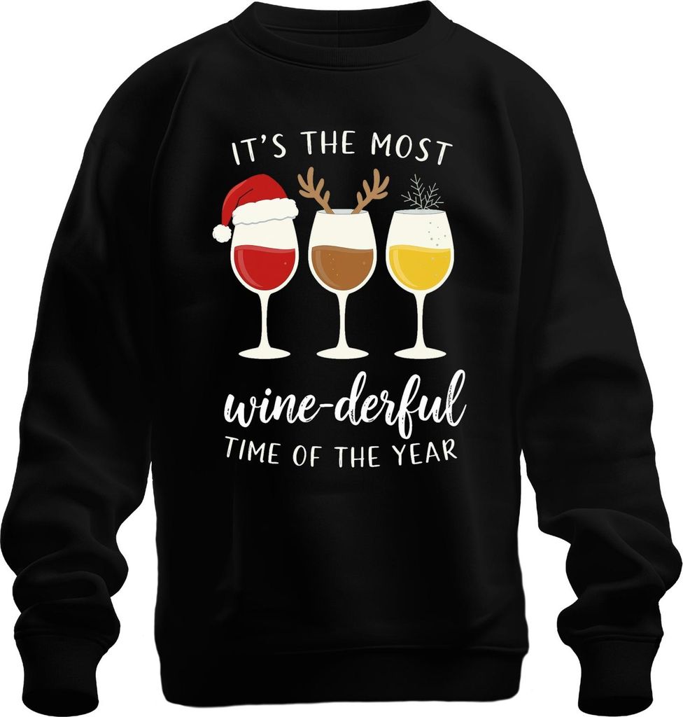 It's the Most wine-derful Time of the Year Weinliebhaber Geschenk Uni Sweatshirt Pullover, Schwarz, 3XL