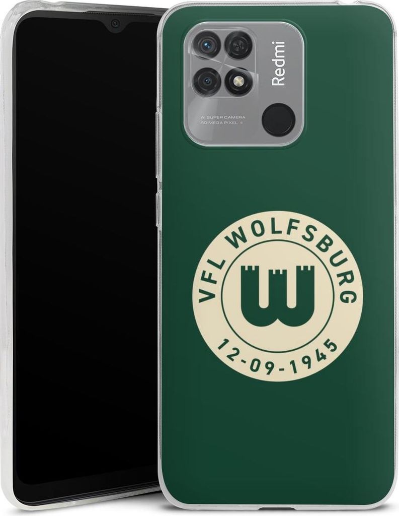 DeinDesign Slim Hülle für Xiaomi Redmi 10C Silikon Case Ultra Dünn Handyhülle Offizielles Lizenzprodukt VfL Wolfsburg 80 Jahre