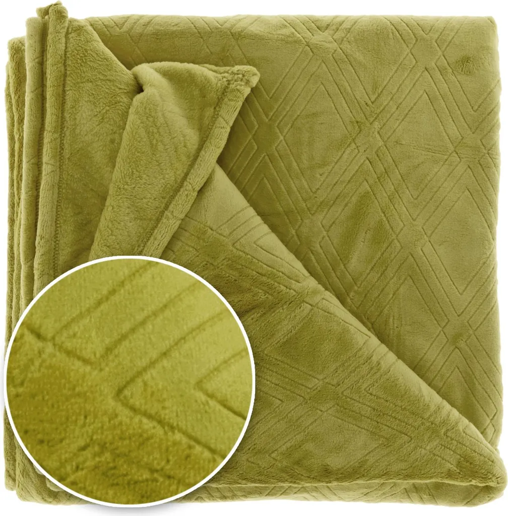 Unique Living Plaid Auke 150x200cm Verde Muschio - Coperta Pile Morbida