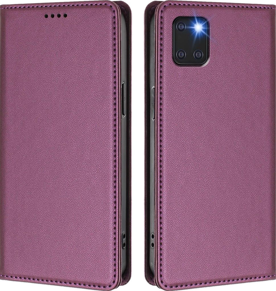 Handyhülle für Samsung Galaxy Note 10 Lite, Kunstleder Klapphülle Stoßfeste Magnetische Hülle mit Ständer Lila