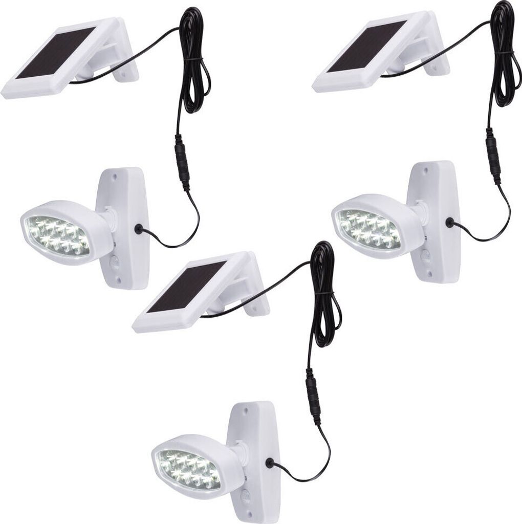 3er Set LED Wandleuchten mit Bewegungsmelder