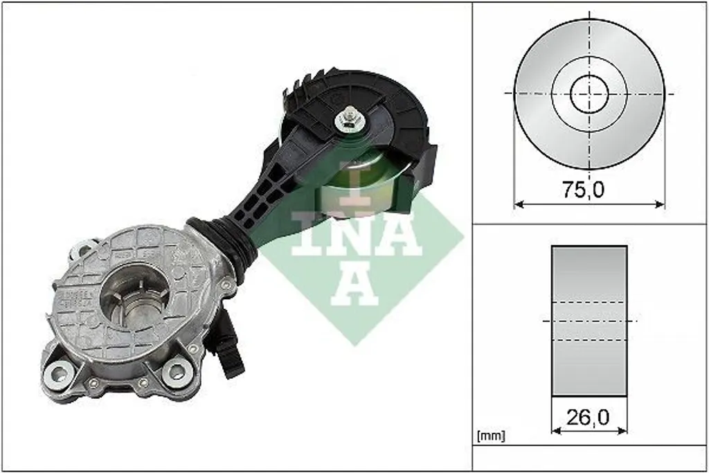 Galet tendeur de courroie accessoires INA pour MINI Clubman et 308 I