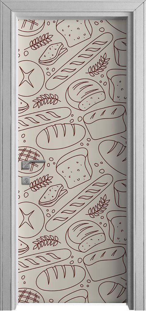 Tür Selbstklebende 80x210 cm Türfolie Türtapete Klebefolie - Bäckerei Kritzeleien