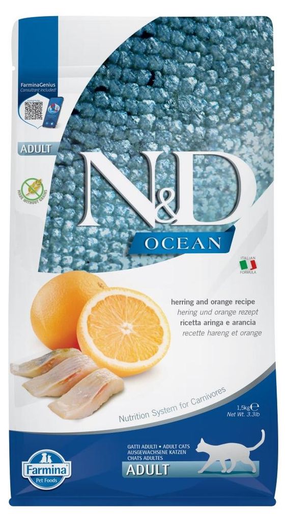 Farmina Pet Food N&D Ocean Herring & Orange, Dorosły, Każda Zdjęcie produktu 