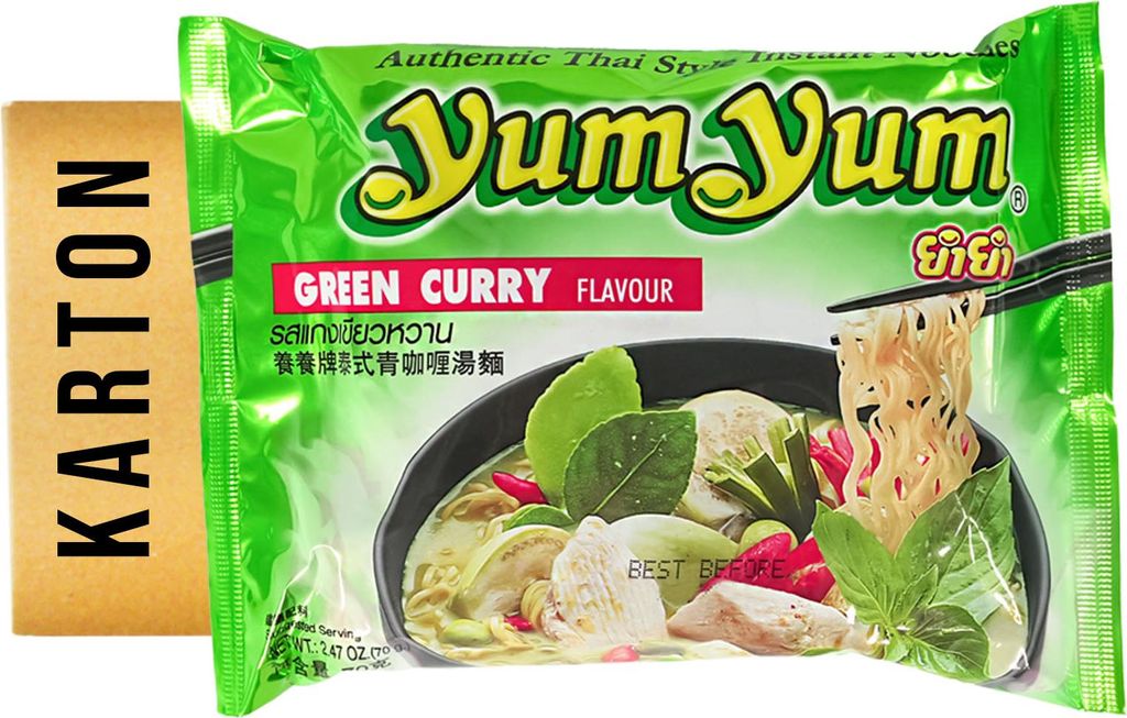 Yum Yum Green Curry Flavor Instantnudeln 30x70g Produktbild 