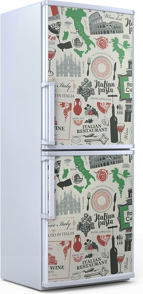 Kühlschrankdekoration 60x180 cm Aufkleber auf dem Kühlschrank - Italienische Küche