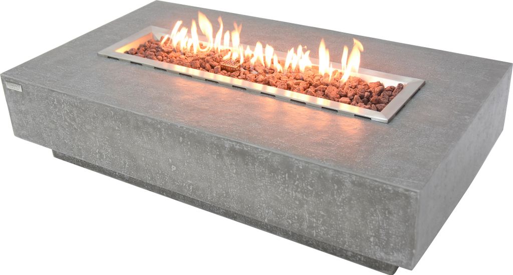 HAMPTON Feuerstelle | Travertin-Optik | | Wetterfest | 142.2 x 81.3 x 35.6 cm