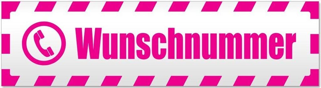 Kiwistar Wunschnummer gestreift Magnetschild Schild magnetisch - 60cm Pink - Magnetfolie für Auto PKW Kfz
