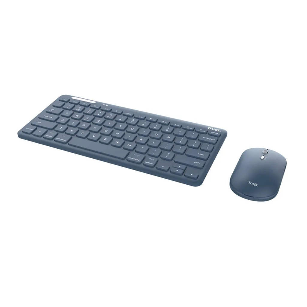 Clavier sans fil compact Trust Bluetooth avec souris intégrée bleu - 3