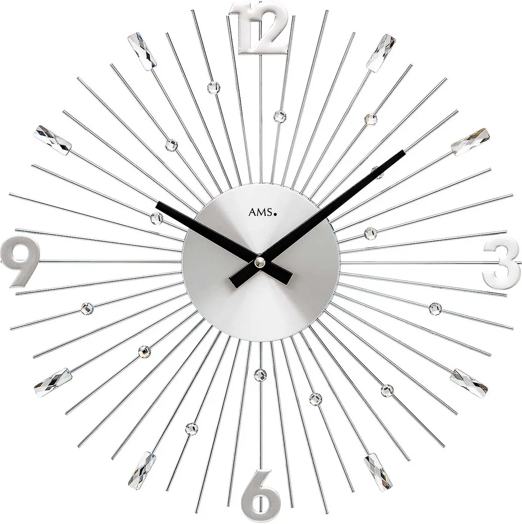 Orologio AMS 9652 Moderno 39cm - Design Metallo per Ufficio e Living