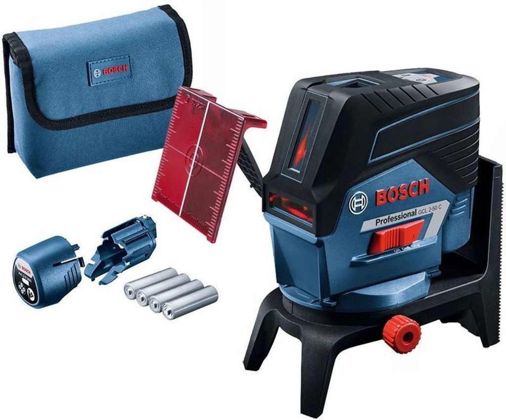 Bosch GCL 2-50 C, 20 m, 0,3 mm/m, 4°, 50 m, Červená, 650 nm Obrázok produktu 