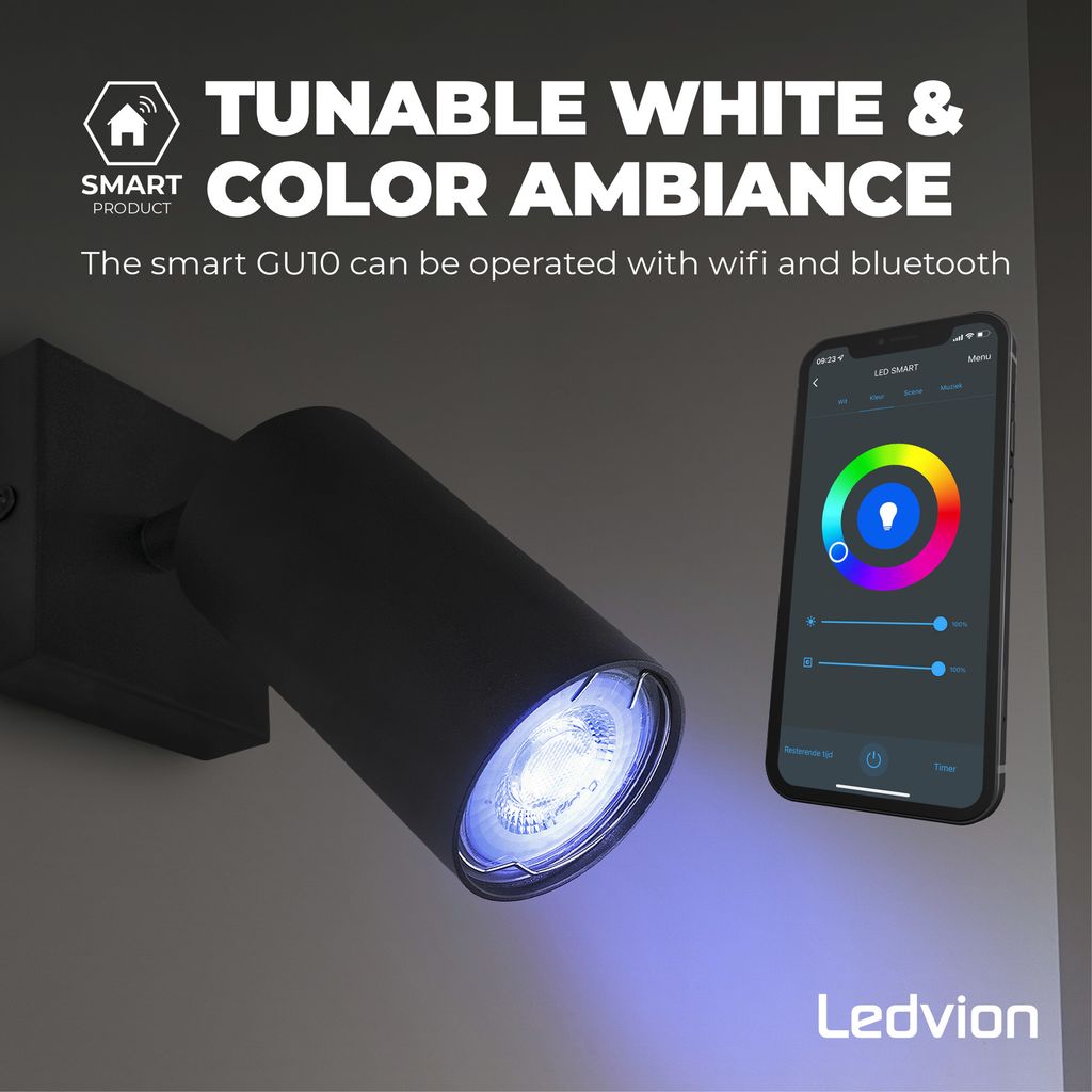 EYLA LED Modul flach Smart Home Leuchtmittel dimmbar WLAN App- &  Sprachsteuerung RGB CCT 5W