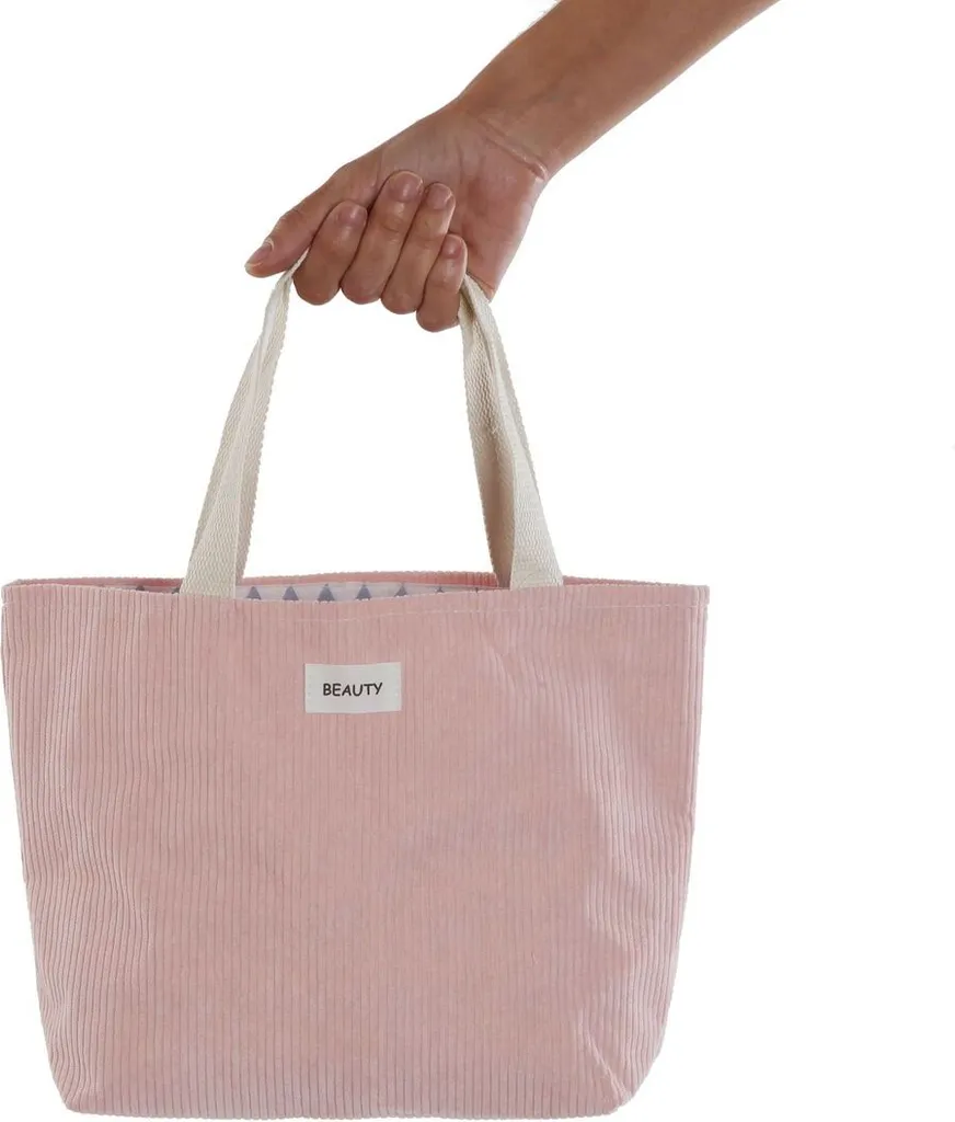 Tasche Versa Corduroy Rosa 9x22x23 cm - Borsa a Tracolla in Velluto
