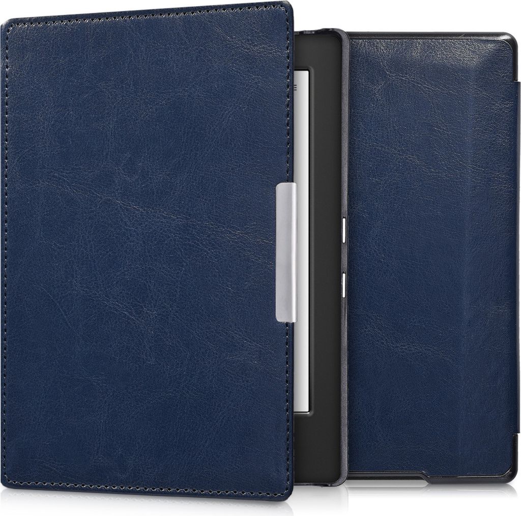 kwmobile Klapphülle kompatibel mit Kobo Aura H2O Edition 1 Hülle - eReader Case aus Kunstleder - Cover - Dunkelblau