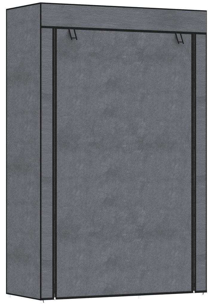 HOMCOM Kleiderschrank, Stoffschrank mit 2 Kleiderstangen, 6 Produktbild 