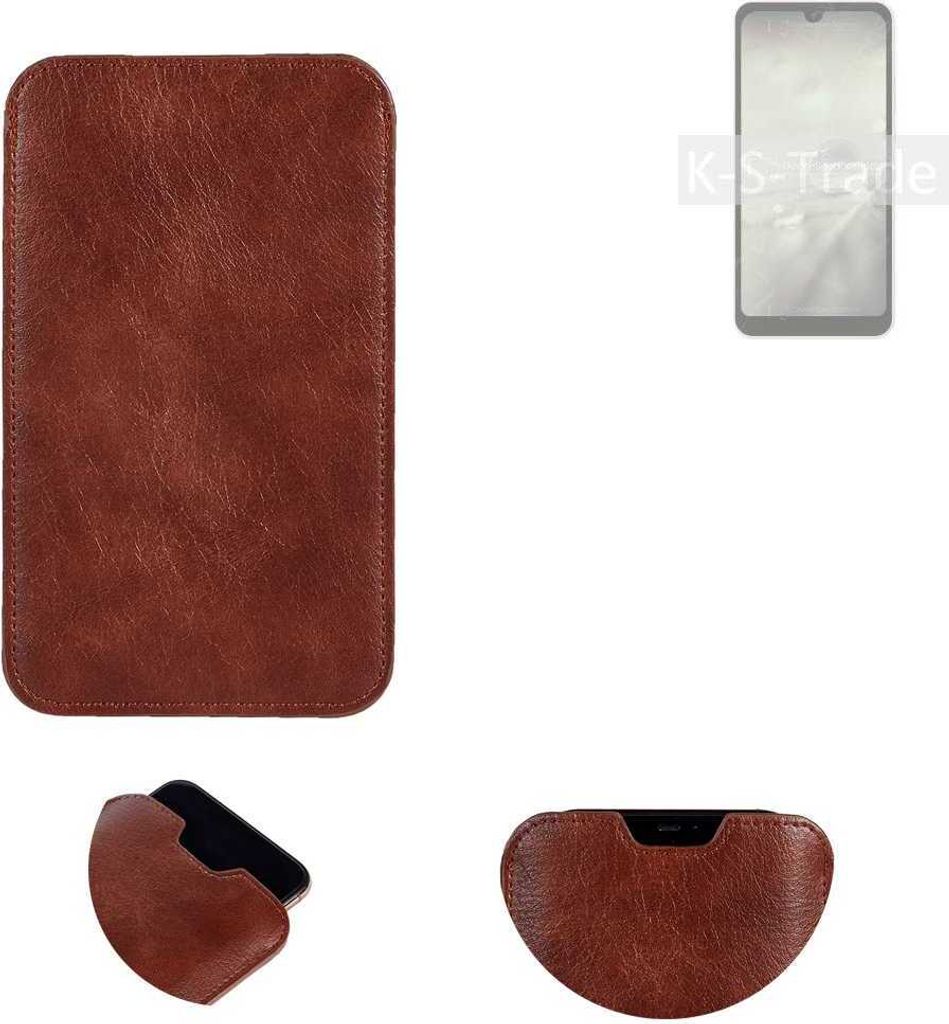 K-S-Trade Schutzhülle Handyhülle kompatibel mit Sharp Aquos Wish2 Handytasche Kunstleder Sleeve in braun