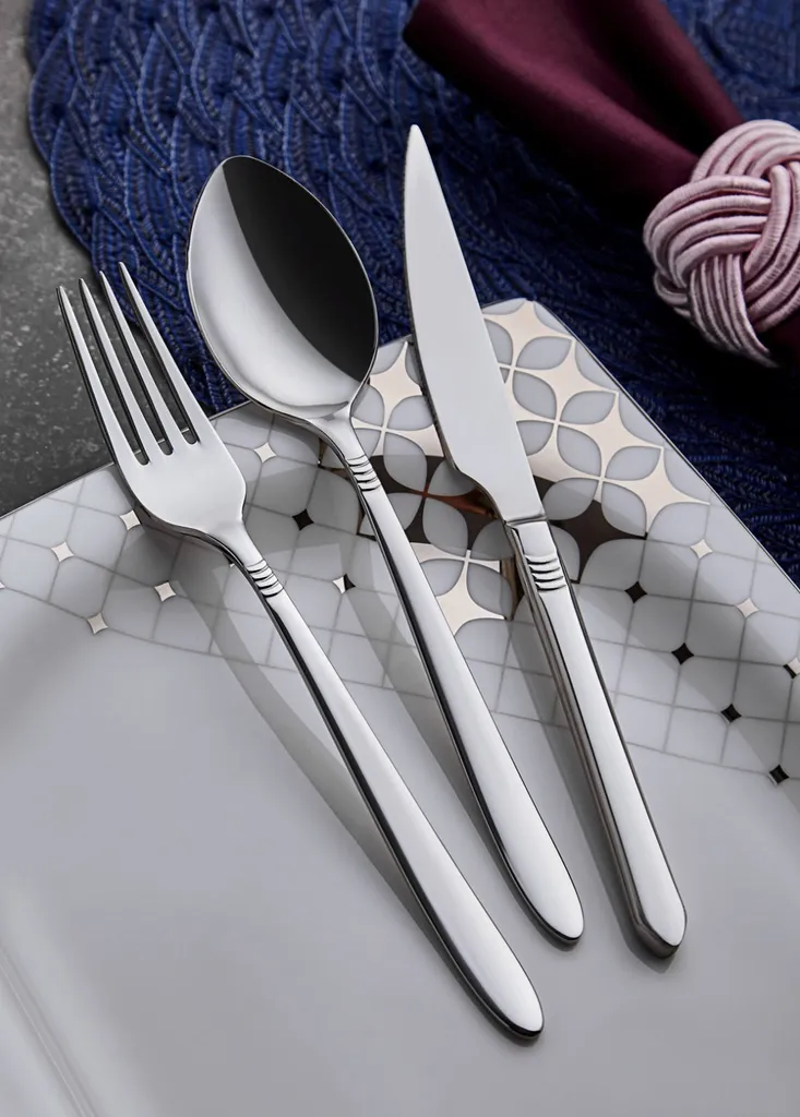 Hermia Concept Rodos24: Set Posate 24 Pezzi in Acciaio Inox Argento