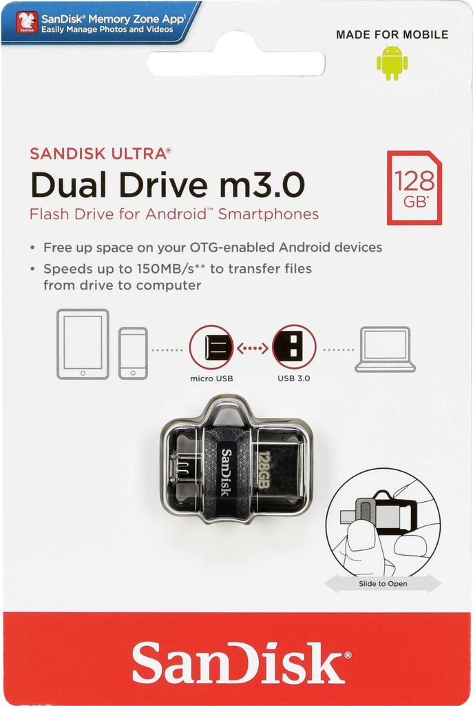 SanDisk Ultra Dual - Unità flash USB - 128 GB - USB 3.0 / Immagine del prodotto 
