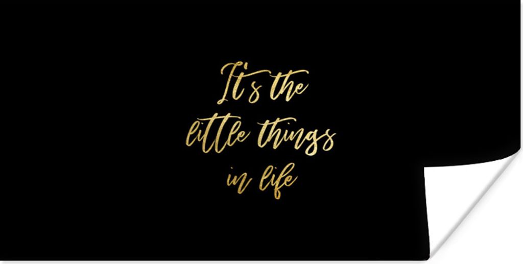 MuchoWow Poster Zitate - Leben - Gold 40x20 cm - Poster für die Wand - Poster Schlafzimmer