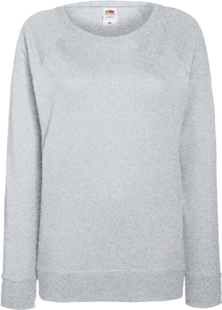 Fruit of the Loom - Lady-Fit Lightweight Raglan Sweat - Heather Grey - XS