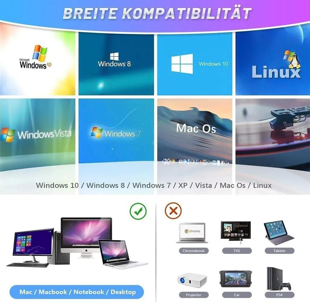 Ultra Slim USB 3.0 Externes CD DVD Laufwerk, Tragbarer DVD Brenner Kompatibel PC Mac