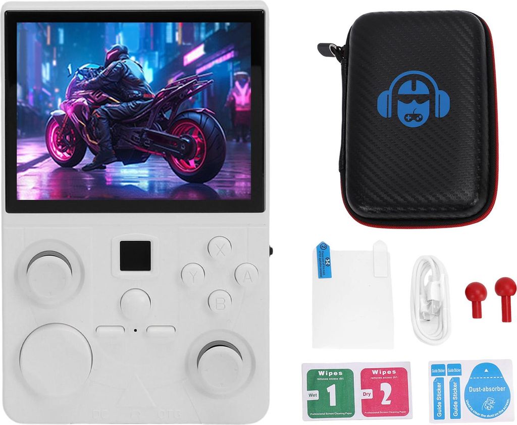 Handheld Game Console WiFi Open Source 3.5 Inch MIPI HD Screen Portable Retro Video Game Console with Dual Joystick Support for Linux System White